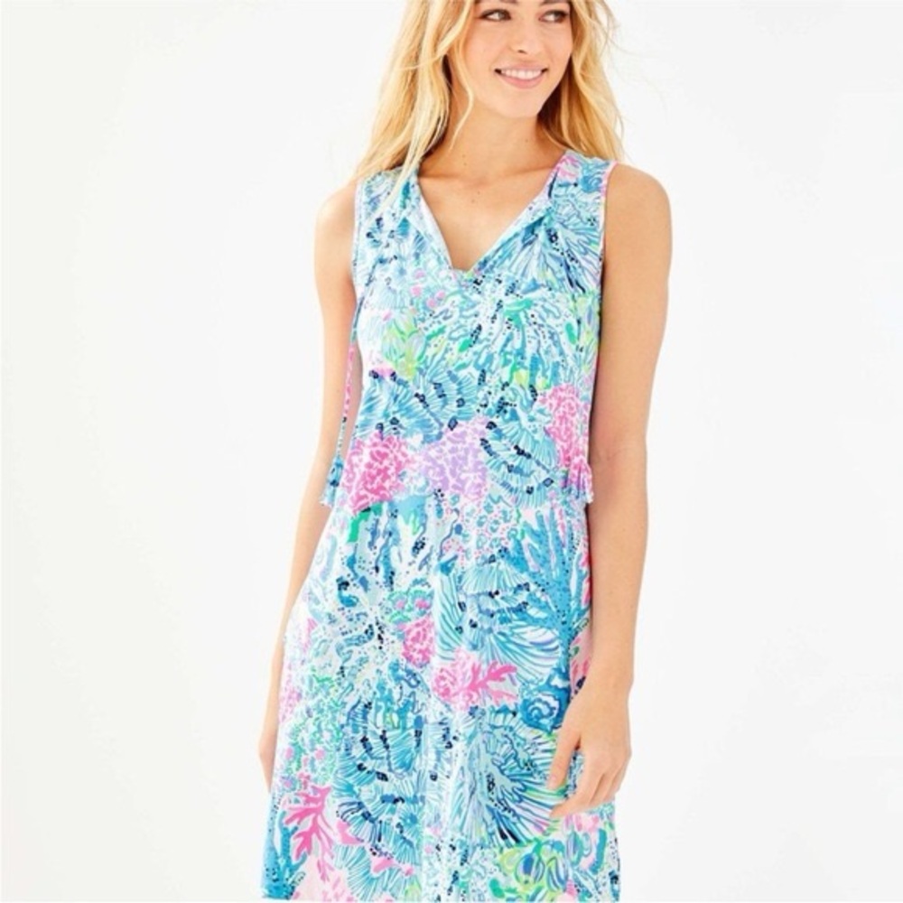 Lilly Pulitzer Johana Sleeveless Swim Coverup Dress Sink or Swim Sz small